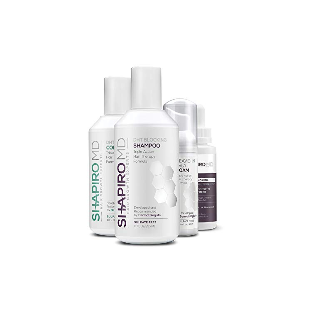 Women's Regrowth Kit Plus: Shampoo, Conditioner, 2% Minoxidil, Leave-In Foamer. Anti Hair Loss and Thinning Hair Solution for Women, 1 Month