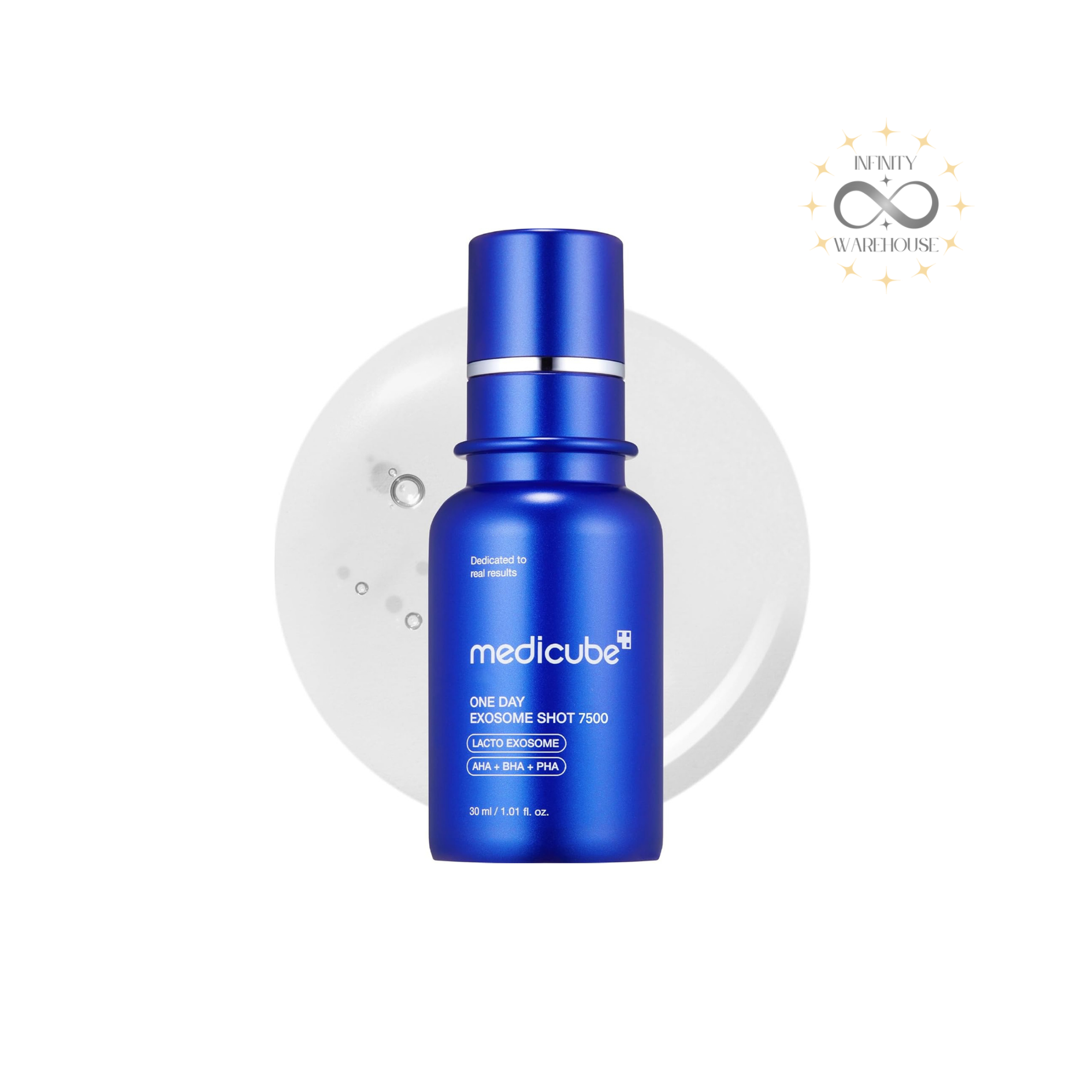 MEDICUBE Zero One-Day Exosome Shot Pore Ampoule 7500 30ml with 7,500ppm exosomes (15 million), niacinamide, panthenol, adenosine, micro-sized spicules and microneedling formula for pore tightening, skin elasticity improvement, pore volume enhancement by 23.36% and 3-day lasting effects
