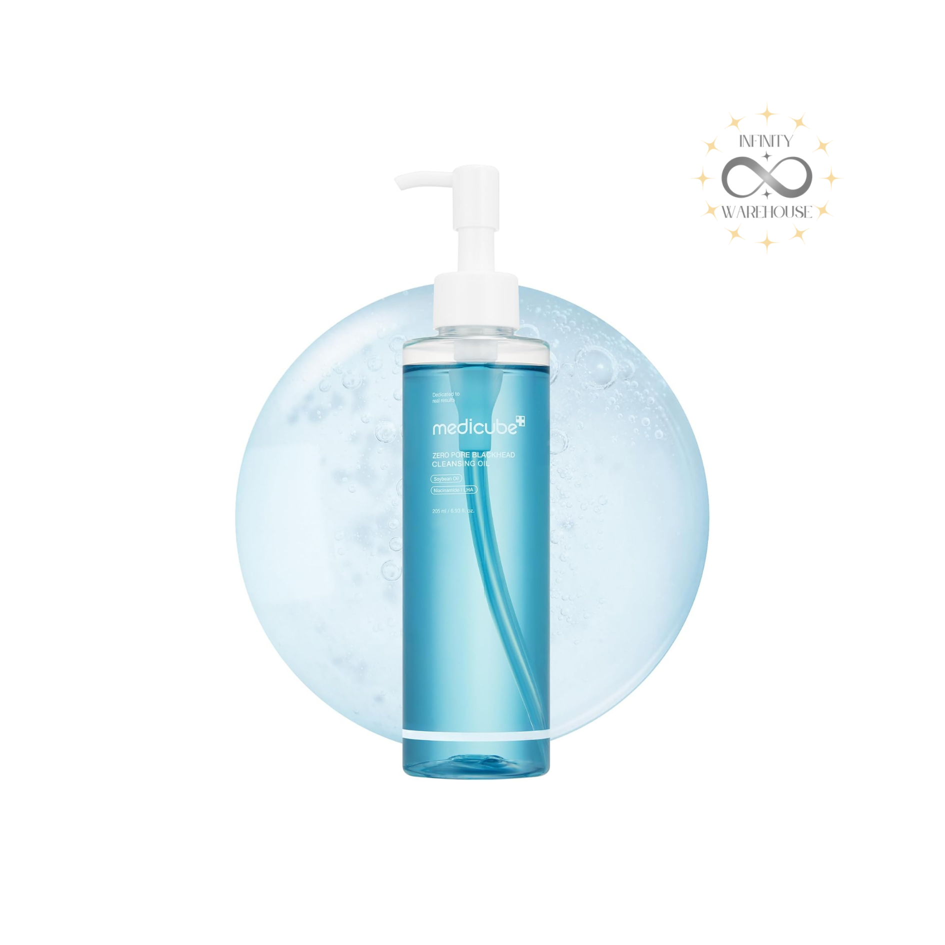 MEDICUBE Zero Pore Blackhead Deep Cleansing Oil 200ml with 90.6% plant-derived oils (11 oils), LHA, niacinamide, guaiazulene, hyaluronic acid and oil-to-milk formula for blackhead removal, sebum dissolving, makeup cleansing and pore purifying
